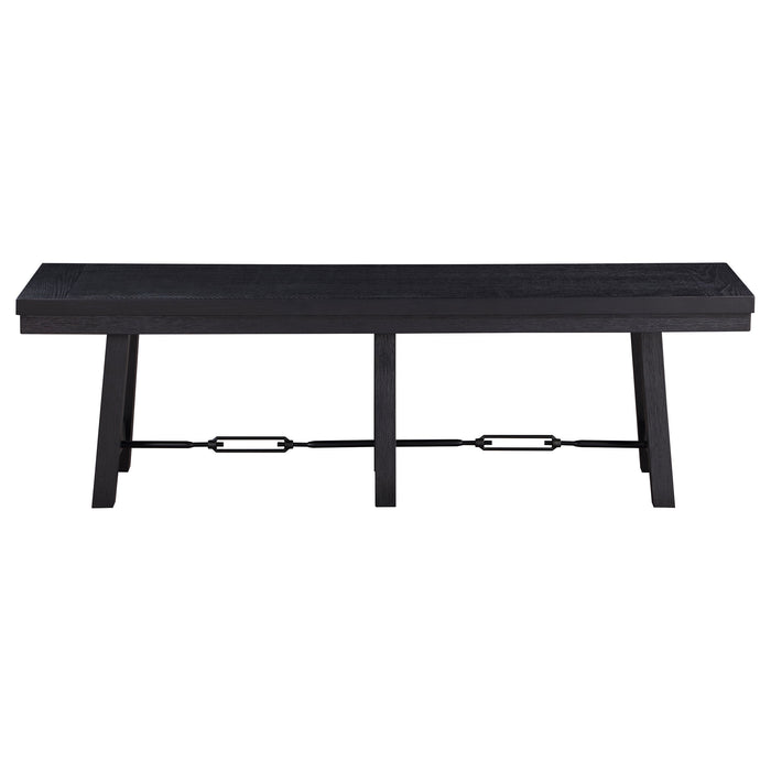 Coaster Newport Rectangular Trestle Table Dining Set Black Set of 6