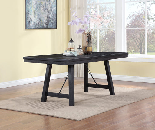 Coaster Newport Rectangular Trestle Dining Table Black Default Title