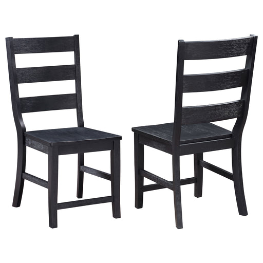 Coaster Newport Ladder Back Dining Side Chair Black (Set of 2) Default Title