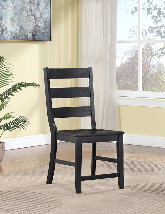 Coaster Newport Ladder Back Dining Side Chair Black (Set of 2) Default Title