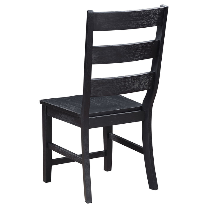 Coaster Newport Ladder Back Dining Side Chair Black (Set of 2) Default Title