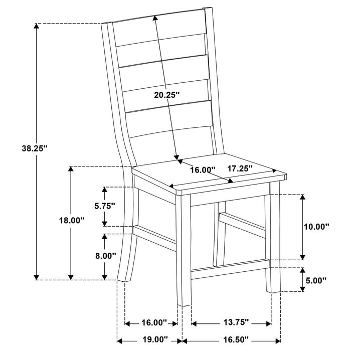 Coaster Newport Ladder Back Dining Side Chair Black (Set of 2) Default Title