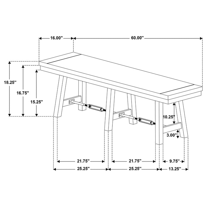 Coaster Newport Trestle Dining Bench Black Default Title