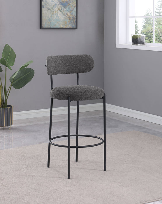 Viola Boucle Upholstered Bar Chair Grey (Set of 2)