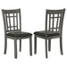 Coaster Lavon Padded Dining Side Chairs Medium Grey and Black (Set of 2) Default Title