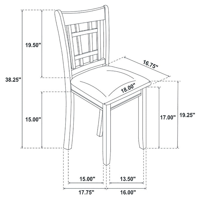 Coaster Lavon Padded Dining Side Chairs Medium Grey and Black (Set of 2) Default Title