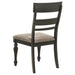 Coaster Bridget Ladder Back Dining Side Chair Stone Brown and Charcoal Sandthrough (Set of 2) Default Title