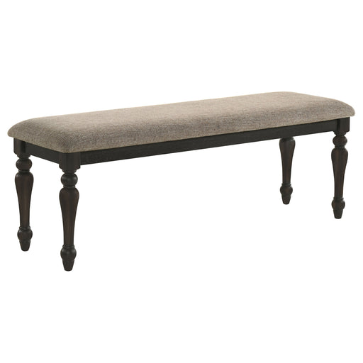 Coaster Bridget Upholstered Dining Bench Stone Brown and Charcoal Sandthrough Default Title