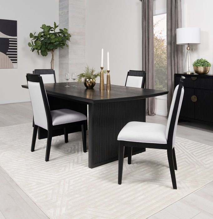 Coaster Brookmead Rectangular Dining Set with 18" Removable Extension Leaf Black Set of 5