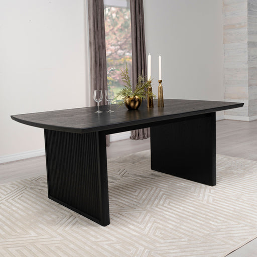 Coaster Brookmead Rectangular Dining Table with 18" Removable Extension Leaf Black Default Title
