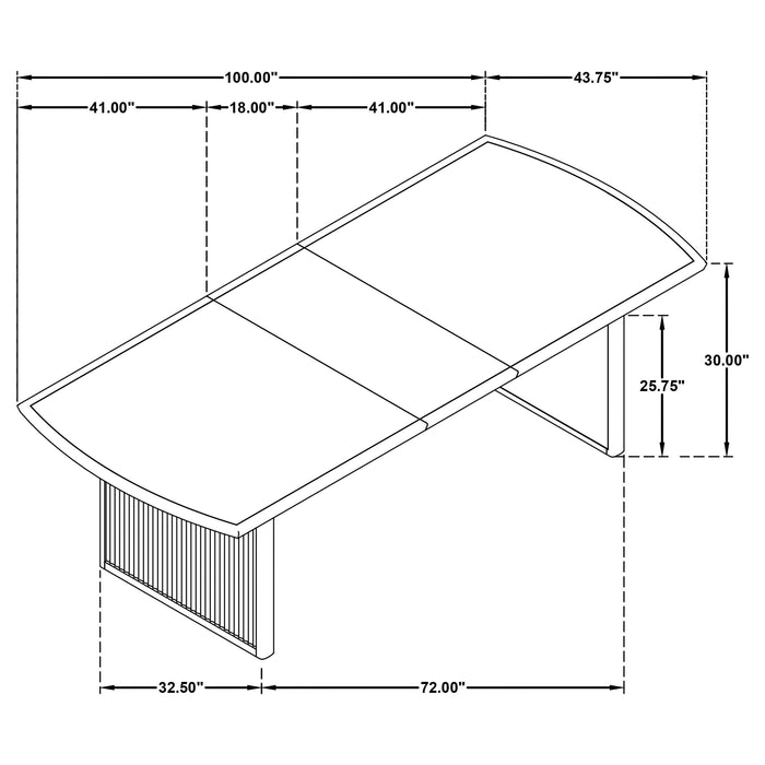 Coaster Brookmead Rectangular Dining Table with 18" Removable Extension Leaf Black Default Title