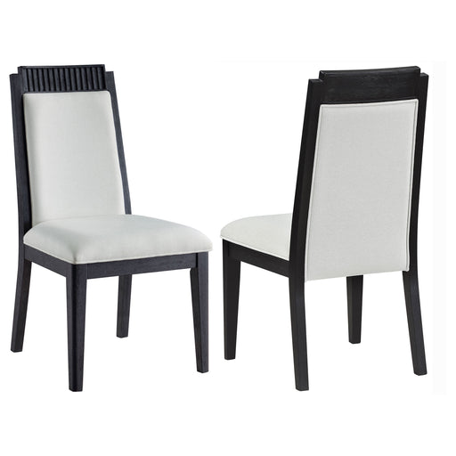 Coaster Brookmead Upholstered Dining Side Chair Ivory and Black (Set of 2) Default Title