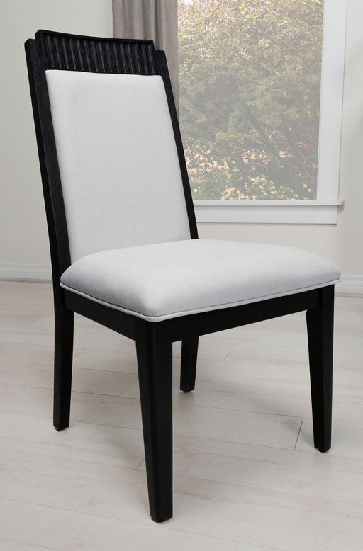 Coaster Brookmead Upholstered Dining Side Chair Ivory and Black (Set of 2) Default Title