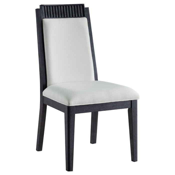 Coaster Brookmead Upholstered Dining Side Chair Ivory and Black (Set of 2) Default Title