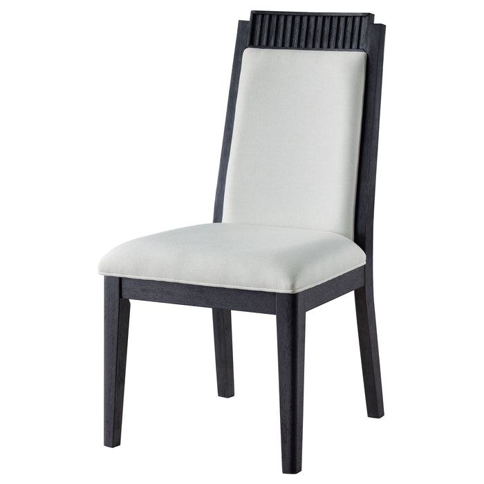 Coaster Brookmead Upholstered Dining Side Chair Ivory and Black (Set of 2) Default Title