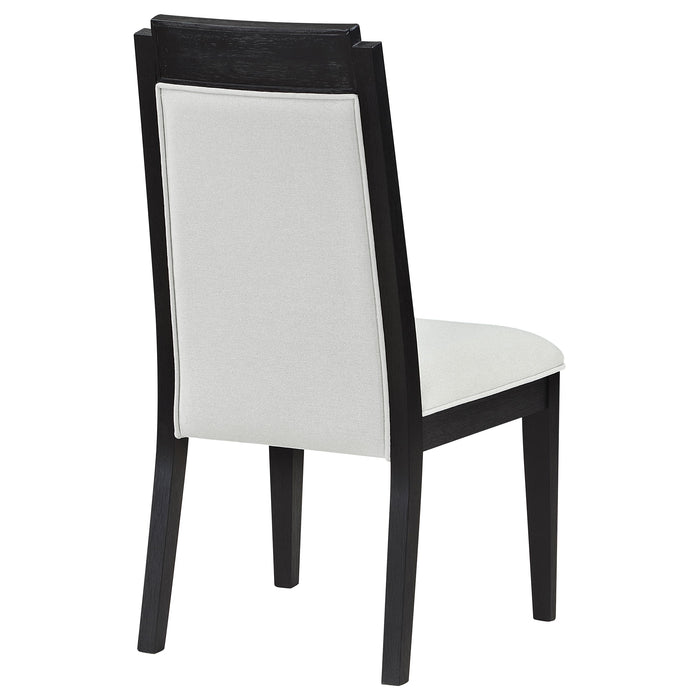 Coaster Brookmead Upholstered Dining Side Chair Ivory and Black (Set of 2) Default Title