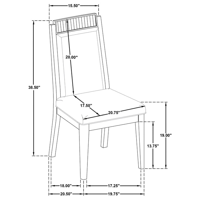 Coaster Brookmead Upholstered Dining Side Chair Ivory and Black (Set of 2) Default Title