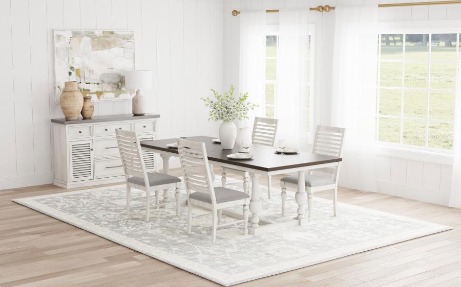 Aventine 5-piece Extension Leaf Dining Set Vintage White