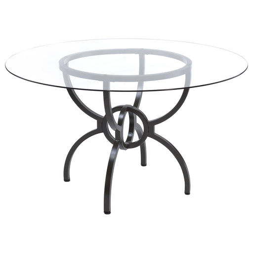 Coaster Aviano Round Dining Set Gunmetal and Brown Default Title