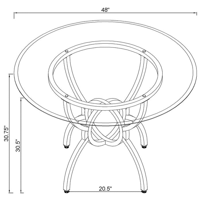 Coaster Aviano Round Dining Set Gunmetal and Brown Default Title