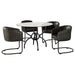 Coaster Aviano Dining Set Gunmetal and Matte Black Default Title