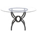 Coaster Aviano 48" Round Glass Top Dining Table Clear and Gunmetal Default Title