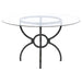 Coaster Aviano 48" Round Glass Top Dining Table Clear and Gunmetal Default Title