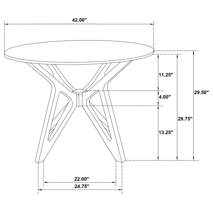 Coaster Elowen Round Solid Wood Dining Set Light Walnut Default Title