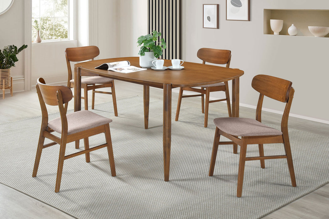 Coaster Dortch Oval Solid Wood Dining Set Walnut Set of 7