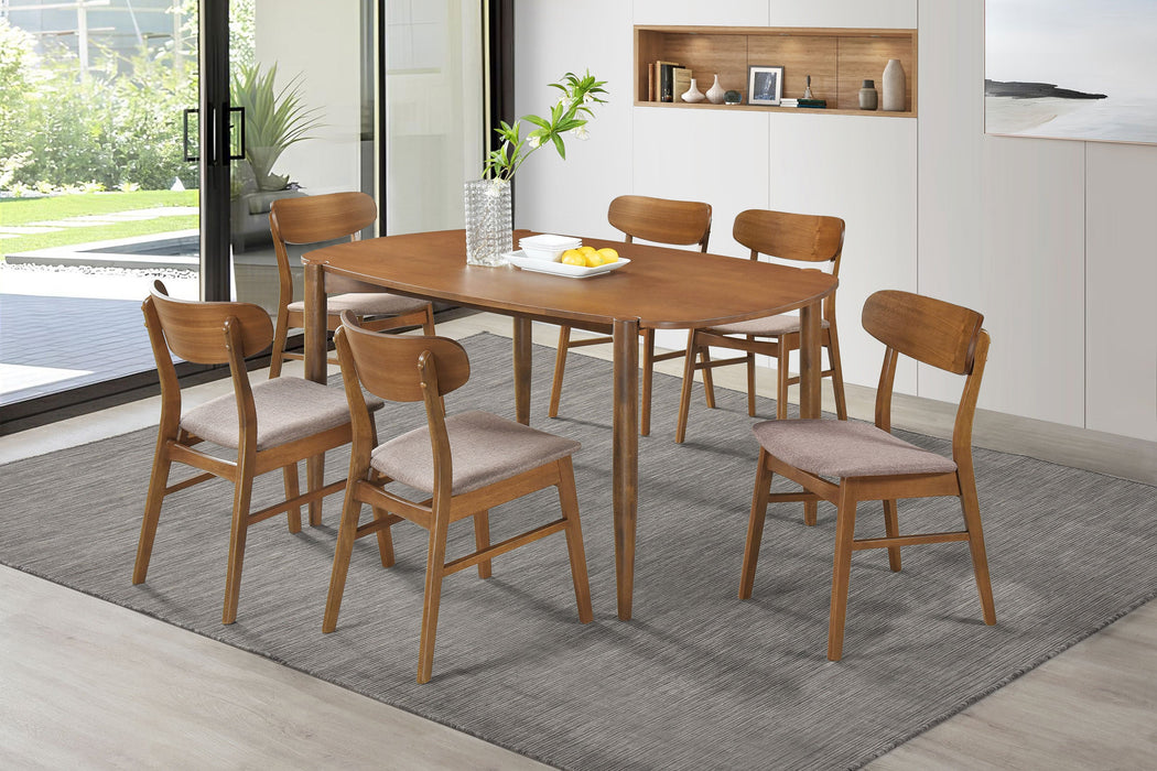 Coaster Dortch Oval Solid Wood Dining Set Walnut Set of 7