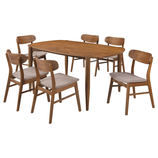 Coaster Dortch Oval Solid Wood Dining Set Walnut Set of 7