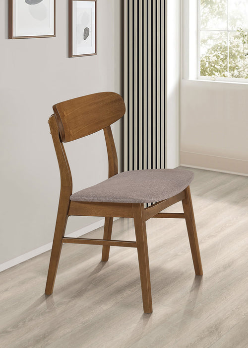 Coaster Dortch Dining Side Chair Walnut and Brown (Set of 2) Default Title