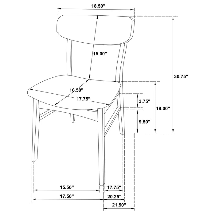 Coaster Dortch Dining Side Chair Walnut and Brown (Set of 2) Default Title