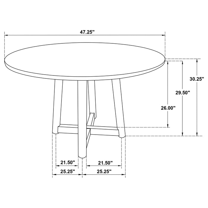 Coaster Dinah Round Solid Wood Dining Set Walnut Default Title