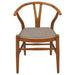 Coaster Dinah Danish Y-Shaped Back Wishbone Dining Side Chair Walnut and Brown (Set of 2) Default Title