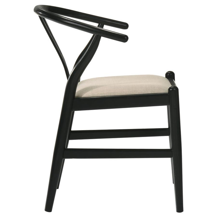 Dinah Wood Wishbone Dining Side Chair Black (Set of 2)