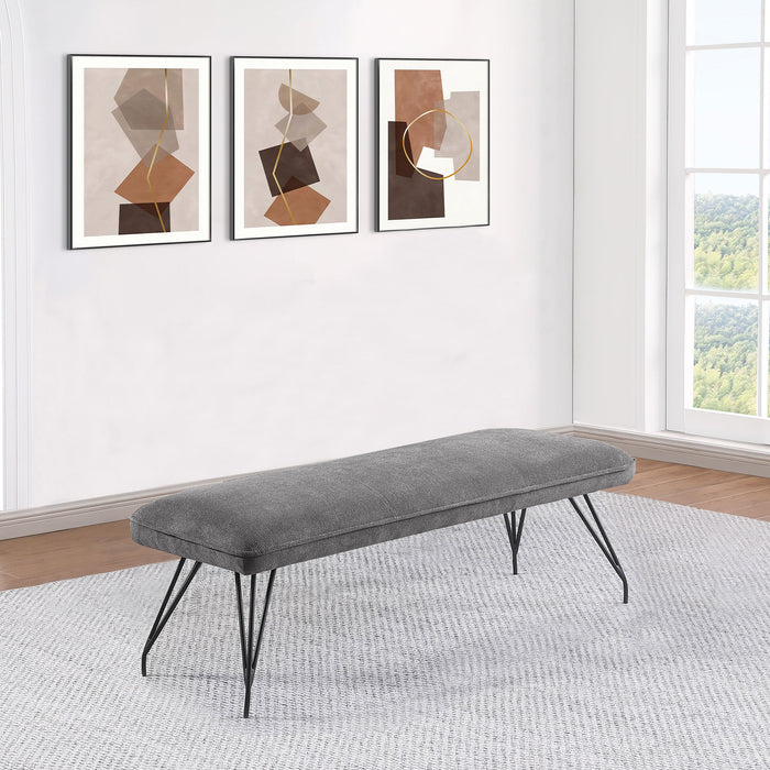 Dodson Fabric Upholstered Dining Bench Grey