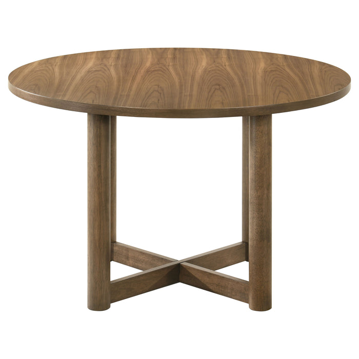 Crestmore 46-inch Round Wood Dining Table Walnut