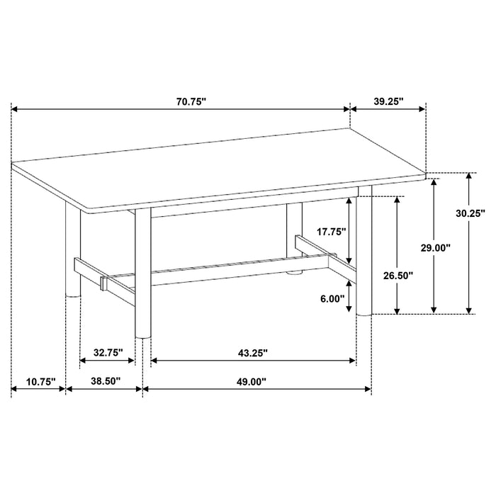 Crestmore 71-inch Rectangular Wood Dining Table Walnut