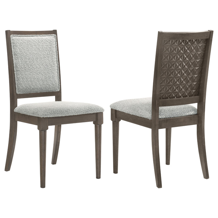 Onslow Upholstered Dining Side Chair Dark Brown (Set of 2)