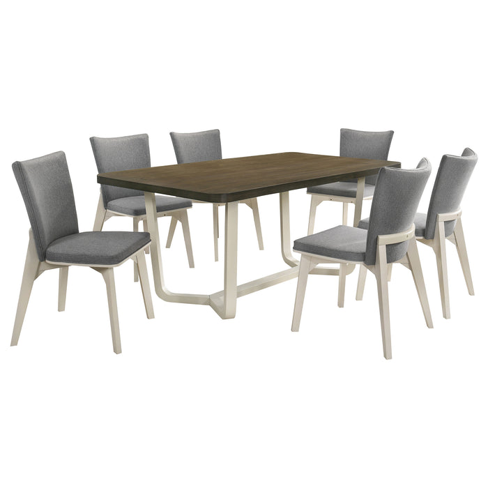 Biloxi 7-piece 71-inch Rectangular Dining Set Greyish Brown