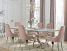 Coaster Antoine Rectangular Dining Set Chrome and Grey Pink Set of 7