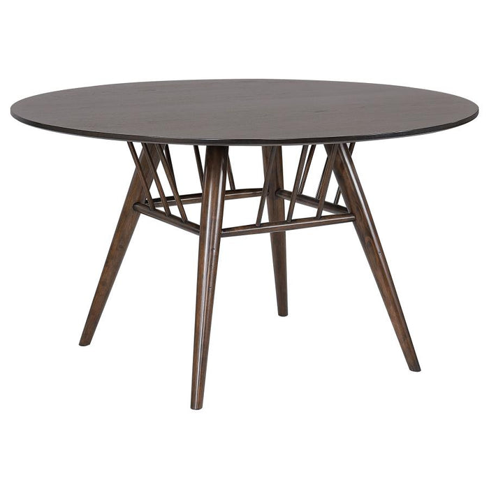 Everton 5-piece Round 54-inch Dining Table Set Dark Walnut