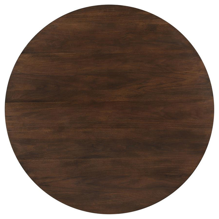 Everton 5-piece Round 54-inch Dining Table Set Dark Walnut