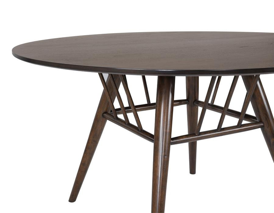 Everton 5-piece Round 54-inch Dining Table Set Dark Walnut