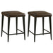 Alvaro Leather Upholstered Counter Stool Brown (Set of 2)