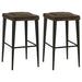 Alvaro Leather Upholstered Bar Stool Brown (Set of 2)