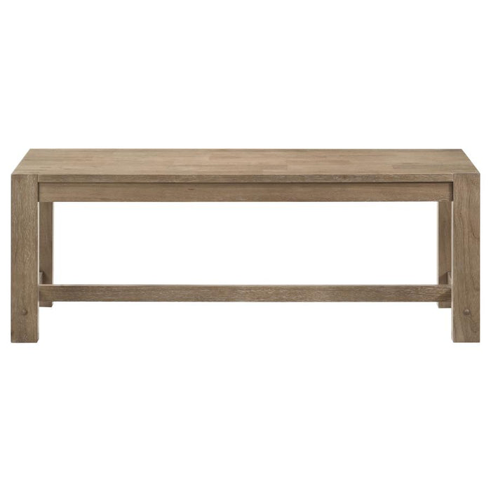 Scottsdale Wood Trestle Base Dining Bench Washed Brown