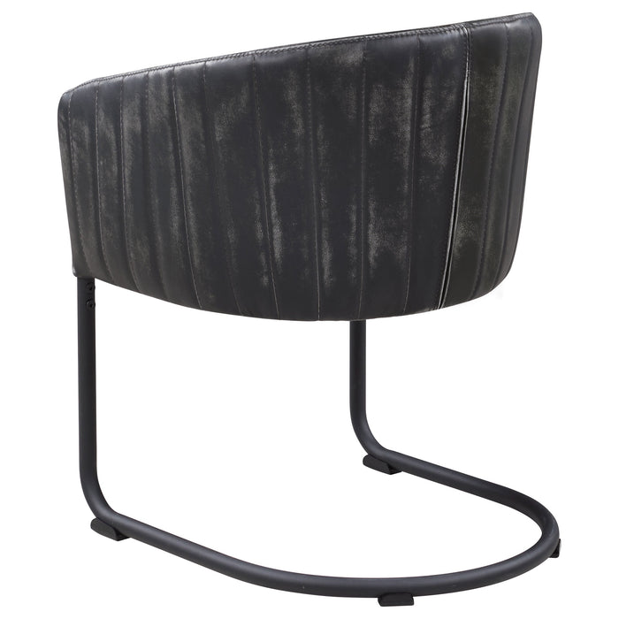 Coaster Banner Upholstered Dining Chair Anthracite and Matte Black Default Title