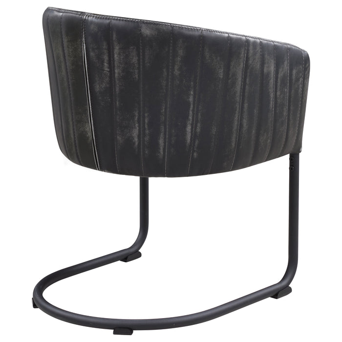 Coaster Banner Upholstered Dining Chair Anthracite and Matte Black Default Title